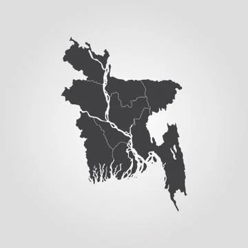 Map of Bangladesh Stock Illustration