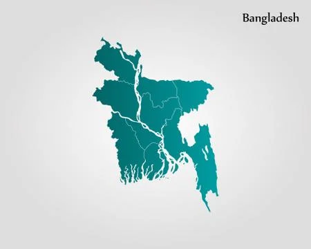 Map of Bangladesh Stock Illustration