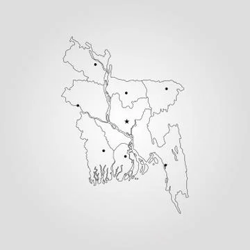 Map of Bangladesh Stock Illustration