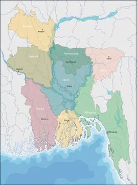 Map of Bangladesh Stock Illustration