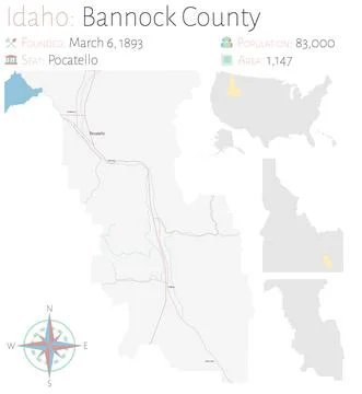 Map of Bannock County in Idaho Stock Illustration