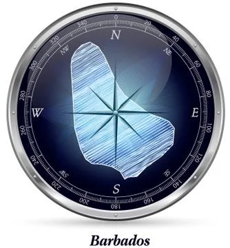 Map of barbados with borders Stock Illustration