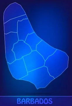 Map of barbados Stock Illustration