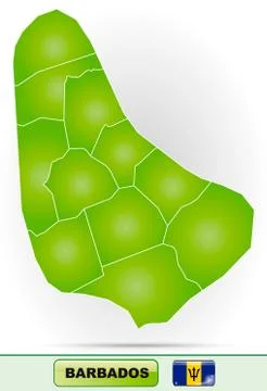 Map of barbados Stock Illustration