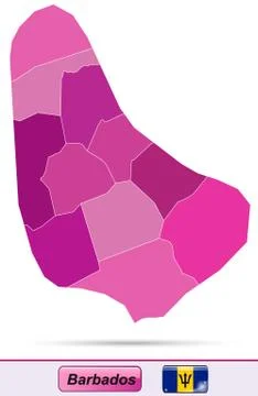 Map of barbados Stock Illustration