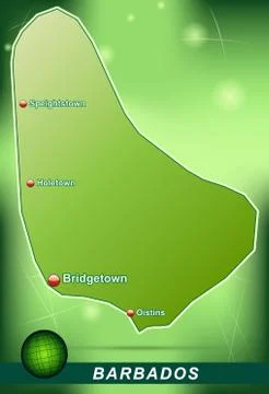 Map of barbados Stock Illustration