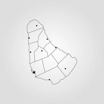 Map of Barbados Stock Illustration