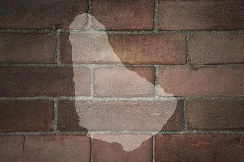 Map of barbados on a old brick wall Stock Photos