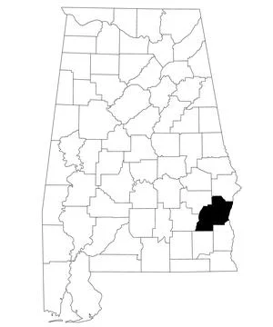 Map of barbour County in Alabama state on white backround. single County ma.. Stock Illustration