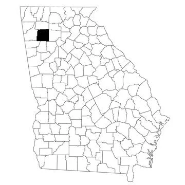 Map of bartow County in Georgia state on white background. single County ma.. Stock Illustration