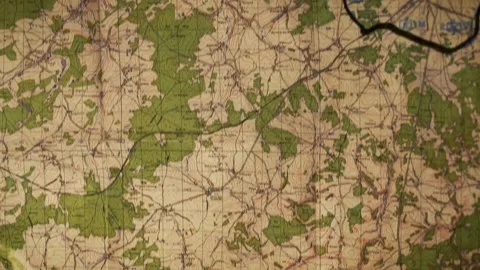 A Map of Bastogne from World War Two Stock-Footage 325350882