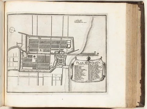 Map of Batavia, ca. 1693-1696; Plan the Batavia; Les Forces de l Europe, O... Stock Photos