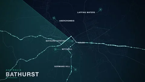 Map of Bathurst Stock Footage 341058260