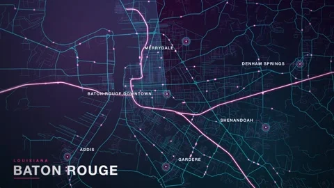 Map of Baton Rouge 動画素材 340888376