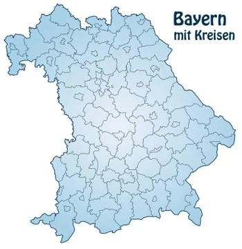 Map of bavaria Stock Illustration