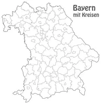 Map of bavaria Illustrazione stock