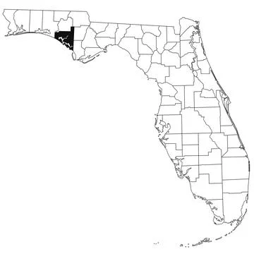 Map of bay County in Florida state on white background. single County map h.. Stock Illustration