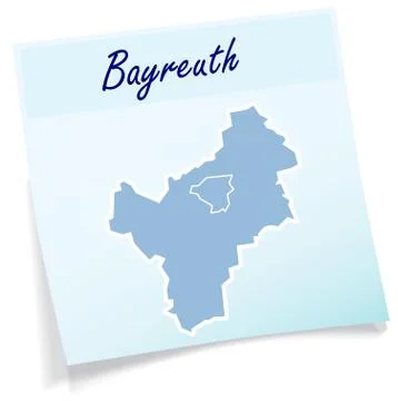 Map of bayreuth as sticky note Stock Illustration