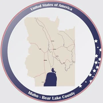 Map of Bear Lake County in Idaho イラスト素材