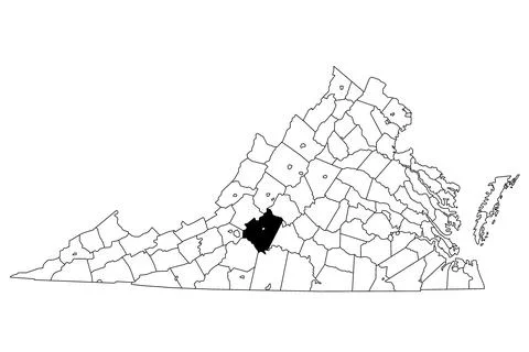 Map of Bedford County in Virginia state on white background. single County .. Stock Illustration