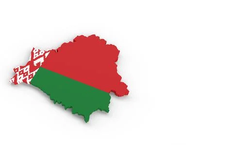 Map of Belarus with Belarus flag 3D rendering Illustrazione stock
