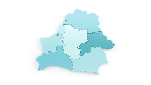 Map of Belarus in blue-green colors, top view. Stock Footage 138263570