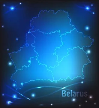 Map of belarus with borders with bright colors Stock Illustration