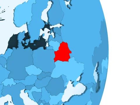 Map of Belarus in red Stock Illustration