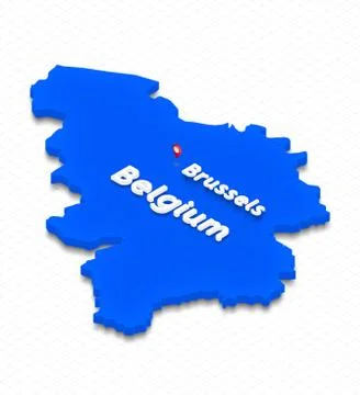 Map of Belgium. 3D isometric perspective illustration. Stock Illustration