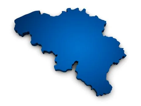 Map of belgium 3d shape Stock Illustration