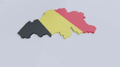 Map of Belgium with Belgium flag Stock Footage 145700323