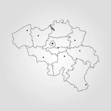 Map of Belgium Stock Illustration