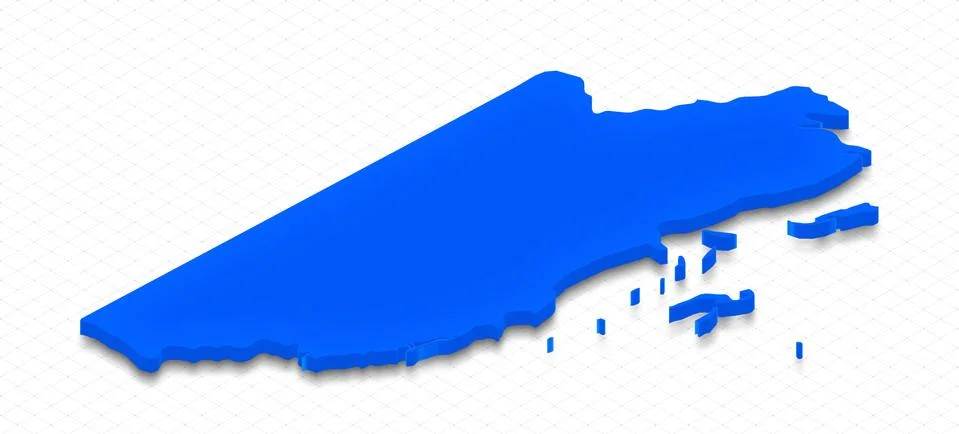 Map of Belize. 3D isometric perspective illustration. Stock Illustration