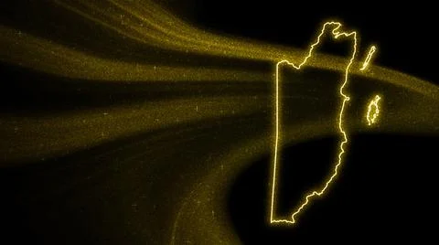 Map of Belize, Gold glitter map Stock Illustration