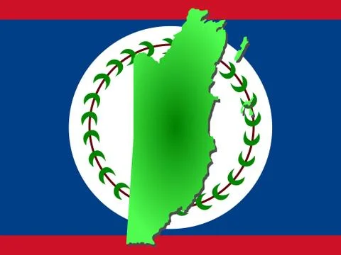 Map of belize Stock Illustration