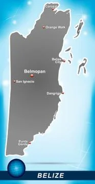 Map of belize Illustrazione stock