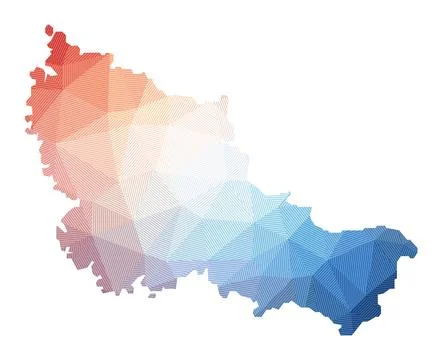 Map of Belle Ile. Low poly illustration of the island. Geometric design wit.. Illustrazione stock