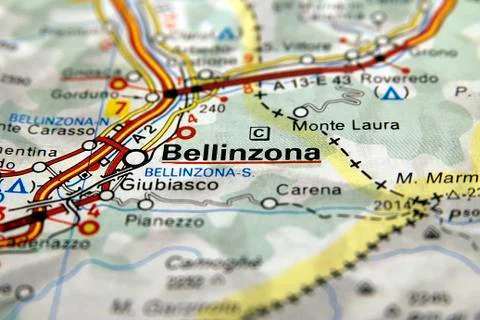 Map of Bellinzona Stock Photos