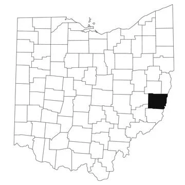 Map of Belmont County in Ohio state on white background. single County map .. Stock Illustration