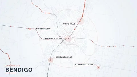 Map of Bendigo Stock Footage 341057932