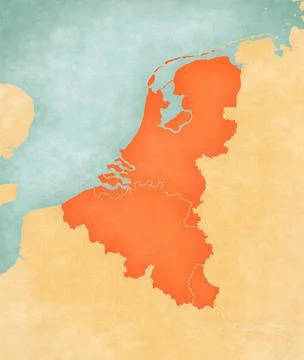 Map of Benelux - All countries Stock Illustration