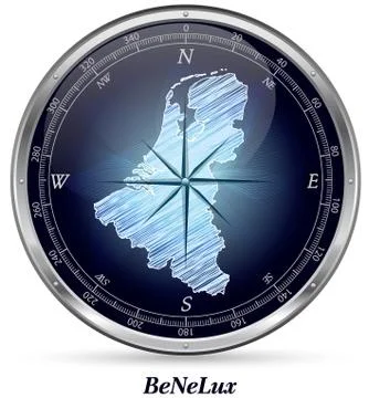 Map of benelux with borders Stock Illustration