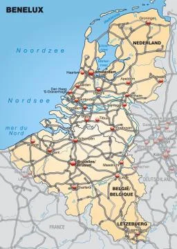 Map of benelux Stock Illustration