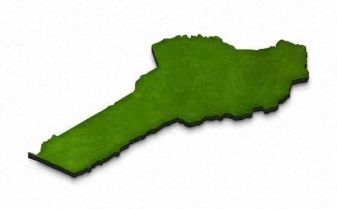 Map of Benin. 3D isometric perspective illustration. Stock Illustration