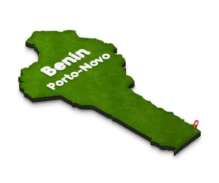 Map of Benin. 3D isometric perspective illustration. Stock Illustration