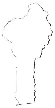 Map of Benin, Benin highlighted Map of Benin where Benin is highlighted. C... 스톡 사진