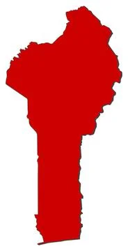 Map of Benin, Benin highlighted Map of Benin where Benin is highlighted. C... Stock Photos