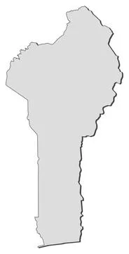 Map of Benin, Benin highlighted Map of Benin where Benin is highlighted. C... Stock Photos