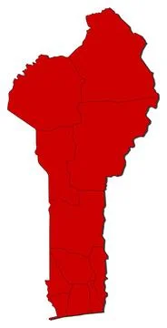 Map of Benin, Benin highlighted Map of Benin where Benin is highlighted. C... Stockfoto's