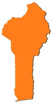 Map of Benin, Benin highlighted Map of Benin where Benin is highlighted. C... Stock Photos